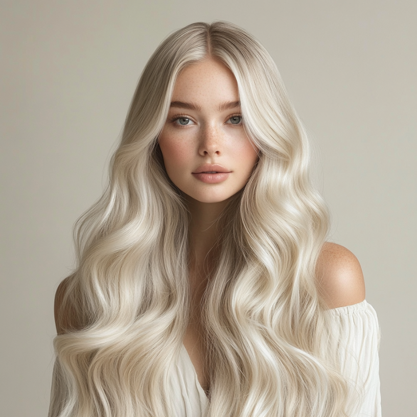 Hairlaya color swatch #1001A Moonlight model