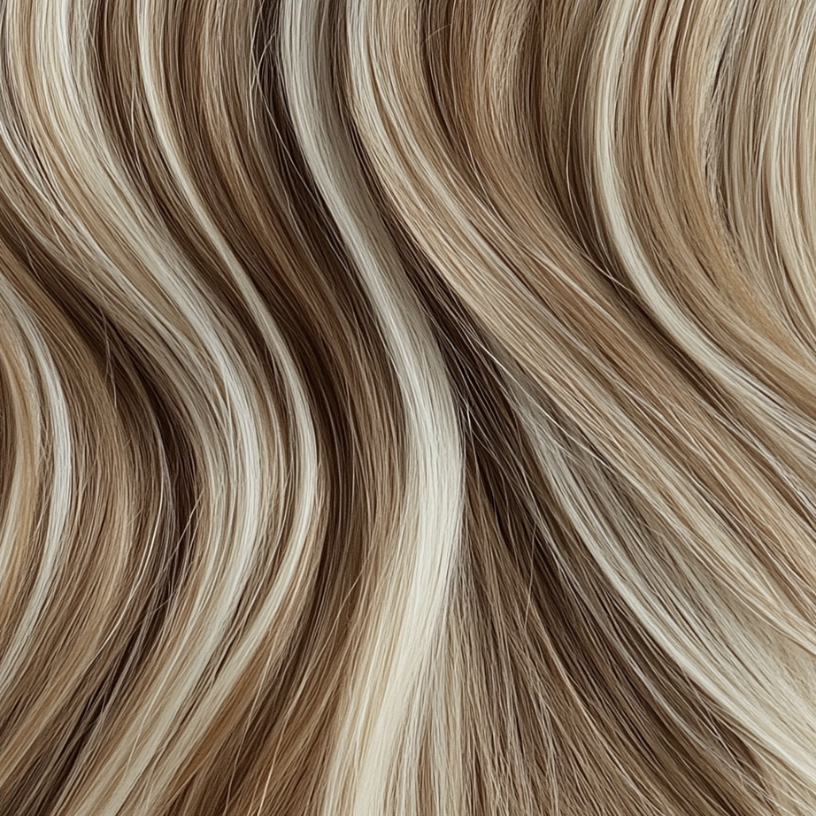 P9 613 Piano Light Chocolate with Blonde Flat Tip Full Cuticle Human Hair Extensions Double Drawn 50g 16 P9 613