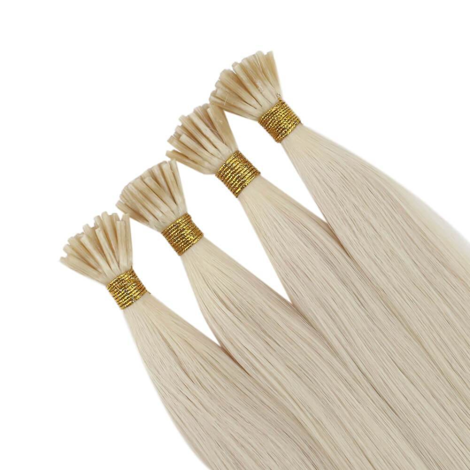 #60 Ash Blonde I-Tip Full Cuticle Human Hair Extensions Double Drawn-50g - Hairlaya