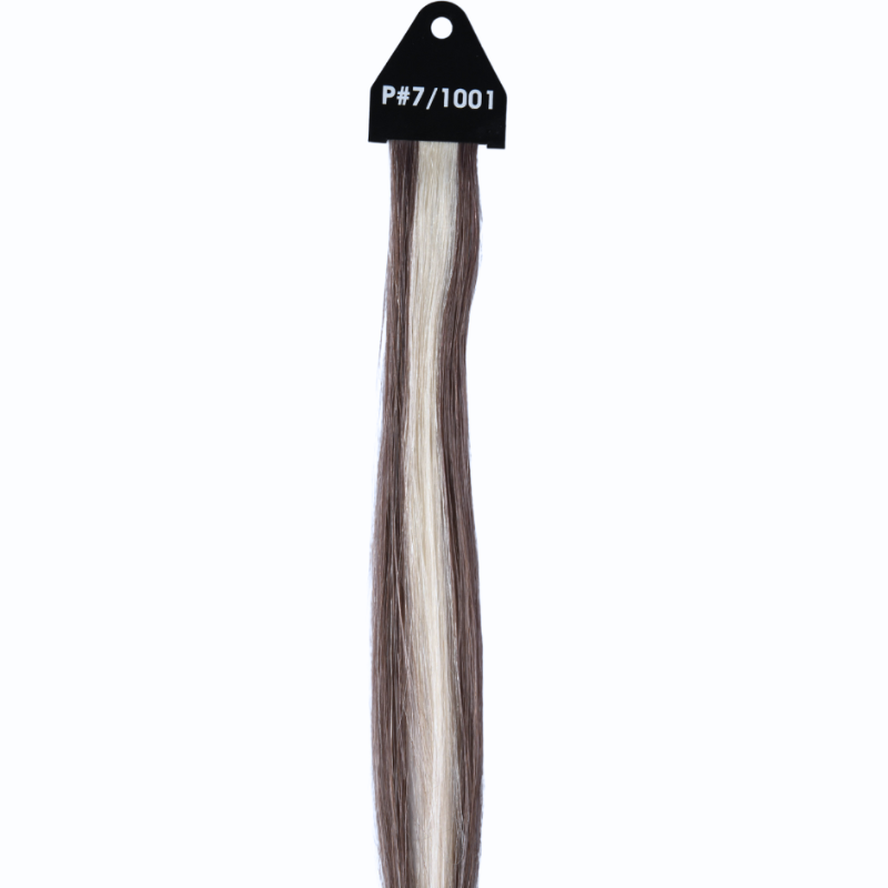 #P7/1001 Piano Chocolate with White Ash Blonde Flat Tip Full Cuticle Human Hair Extensions Double Drawn-50g