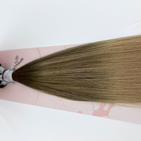 #4/12-Dark Brown/Dirty Blonde Balayage Genius Hybrid Weft Full Cuticle Human Hair Extensions Double Drawn-4 wefts - Hairlaya