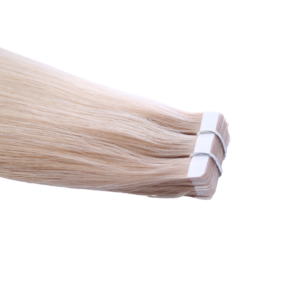 #60 Ash Blonde Classic Tape-in Full Cuticle Human Hair Extensions Double Drawn-50g