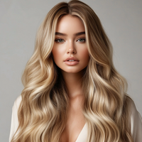 Hairlaya Color Swatch #18 Chocolate Blonde model