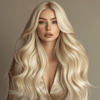 Hairlaya Color Swatch #60 Ash Blonde Model