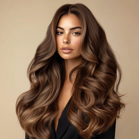 Hairlaya Color Swatch #6 Medium Brown Model