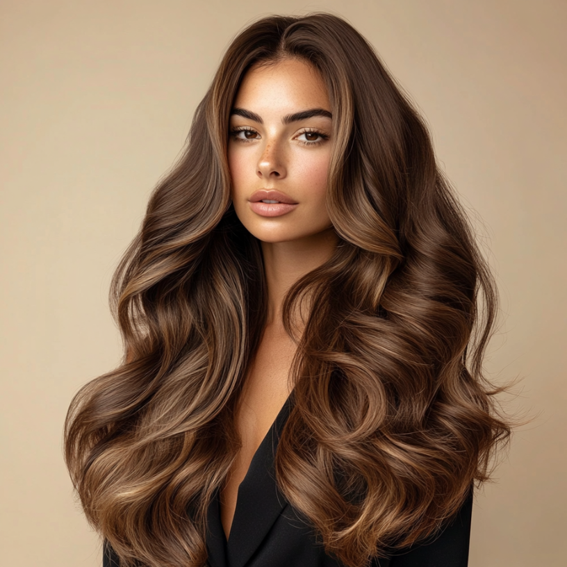 Hairlaya Color Swatch #6 Medium Brown Model