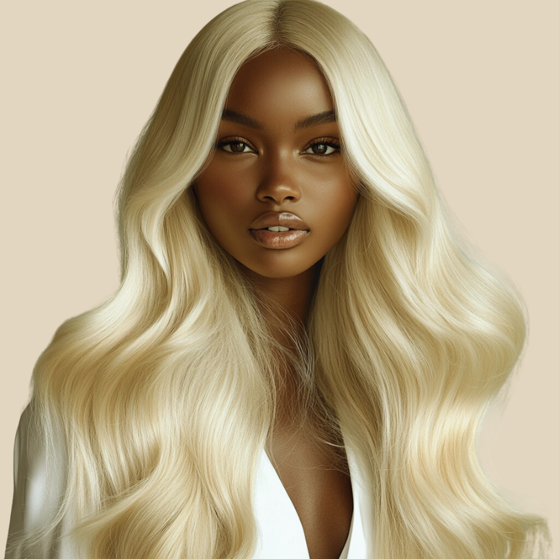Hairlaya color swatch #613 Blonde Model