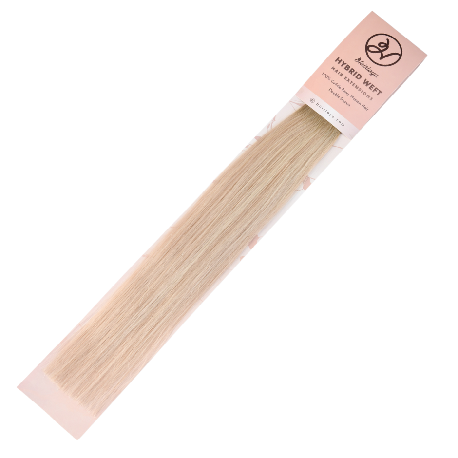#18A Ash Chocolate Blonde Genius Hybrid Weft Full Cuticle Human Hair Extensions Double Drawn-4 wefts - Hairlaya