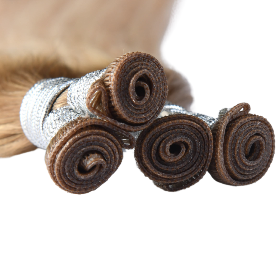 M#2/6/613 Mix Dark Brown, Medium Brown, and Blonde Genius Hybrid Weft Full Cuticle Human Hair Extensions Double Drawn-4 wefts - Hairlaya
