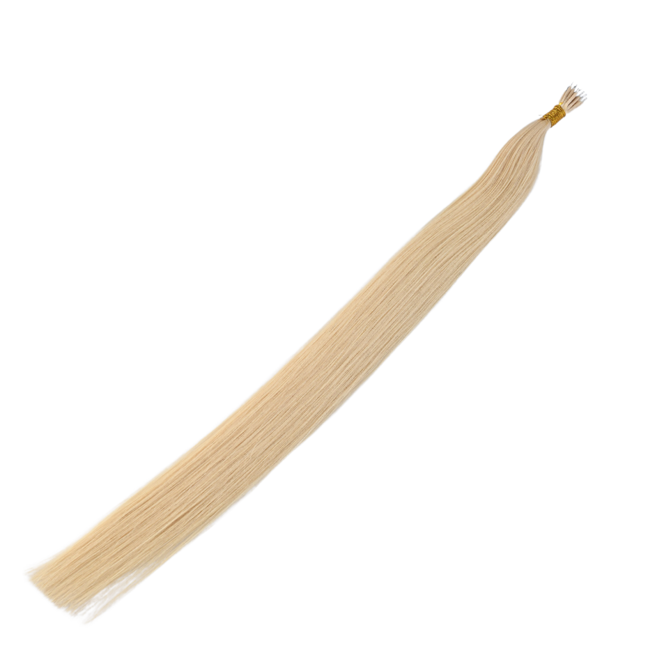 P#18/1001 Piano Chocolate Blonde with White Ash Blonde Nano Tip Full Cuticle Human Hair Extensions Double Drawn-50g - Hairlaya