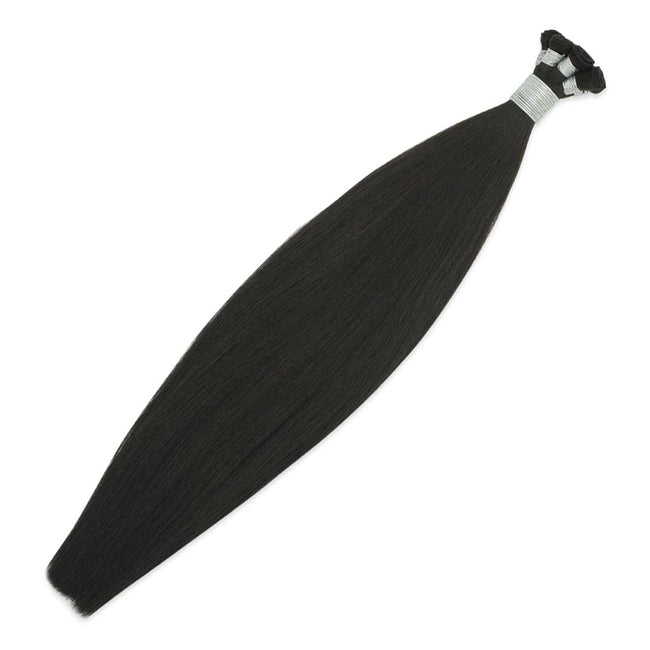 #1B Natural Black Gorgeous Hand-tied Weft Full Cuticle Human Hair Extensions Double Drawn-4 Wefts - Hairlaya