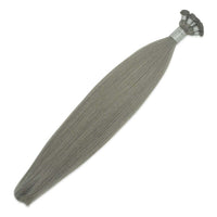 Hairlaya Silver Ash Hand-Tied Wefts Hair Extensions Double Drawn View