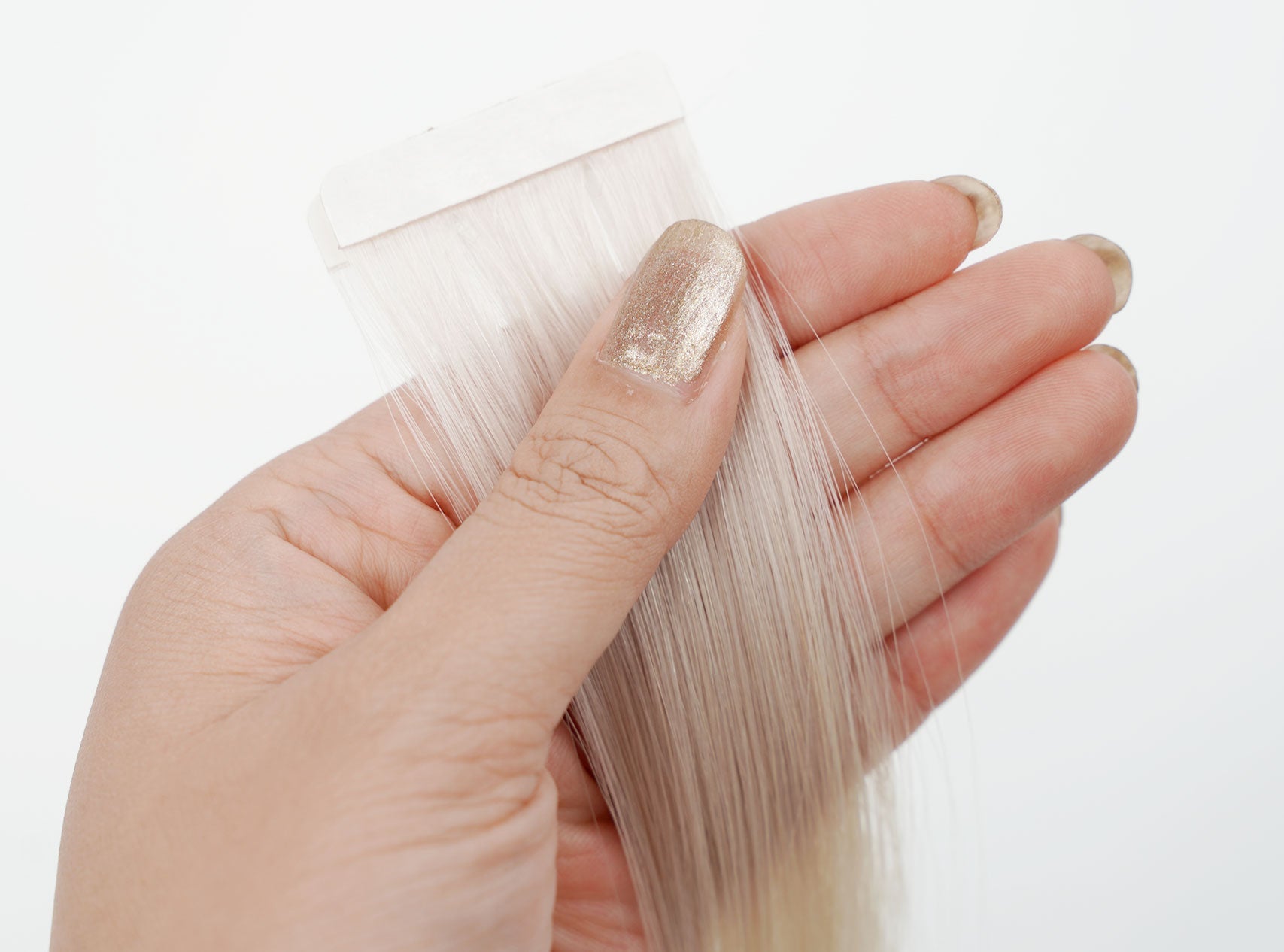 #1001 White Ash Blonde Seamless Injection Tape-in Full Cuticle Human Hair Extensions Double Drawn-50g - Hairlaya