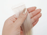 #1001 White Ash Blonde Seamless Injection Tape-in Full Cuticle Human Hair Extensions Double Drawn-50g - Hairlaya