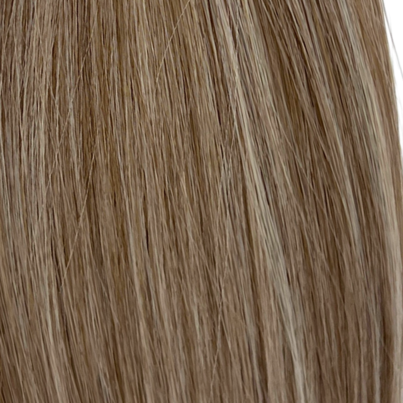 T#8A-P#8A/1001 Toned Ash Dark Blonde with Piano Ash Dark Blonde and White Ash Blonde I-Tip Full Cuticle Human Hair Extensions Double Drawn-50g - Hairlaya