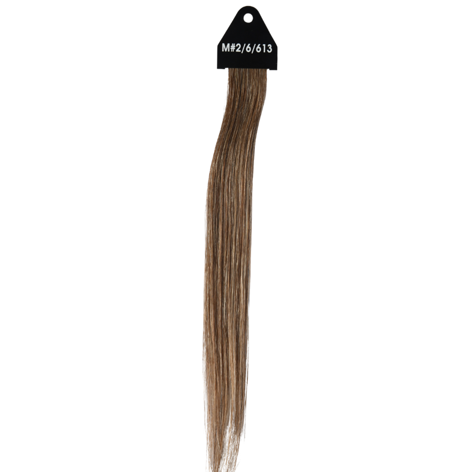 M#2/6/613 Mix Dark Brown, Medium Brown, and Blonde Flat Tip Full Cuticle Human Hair Extensions Double Drawn-50g - Hairlaya
