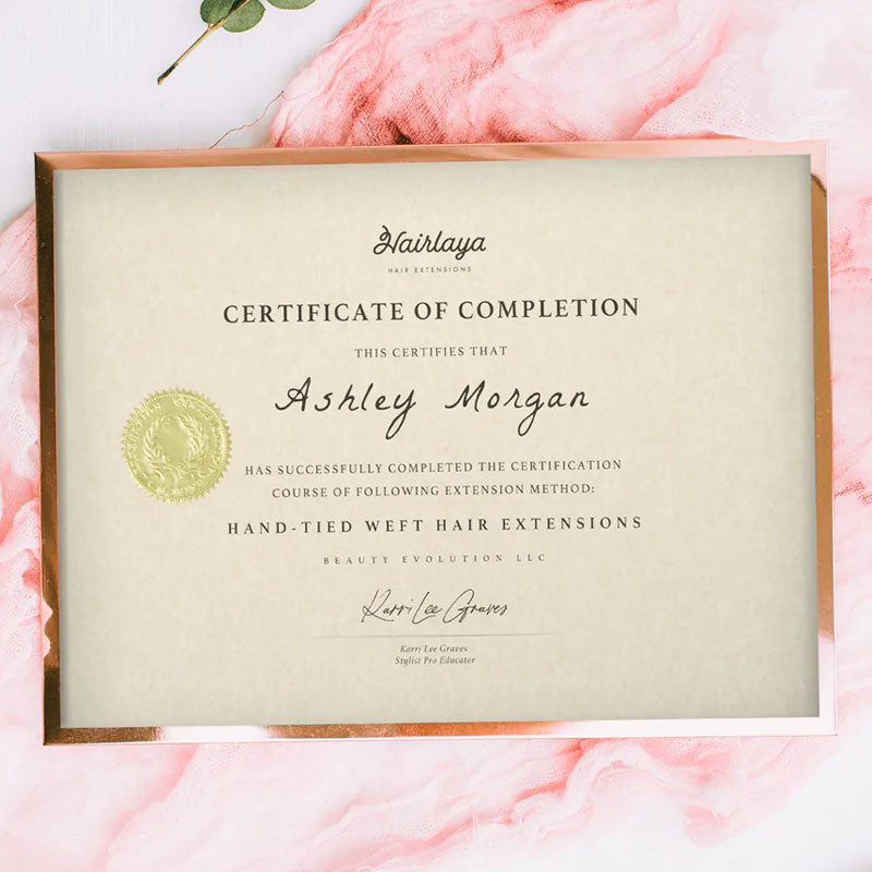 Hairlaya Certificate of completion - Hairlaya