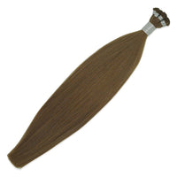 Hairlaya  Dark Blonde (#8) Hand-Tied Wefts Hair Extensions Double Drawn View