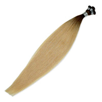 #4/27-Dark Brown/Honey Blonde Rooted Hand-Tied Wefts Hair Extensions Double Drawn - Hairlaya
