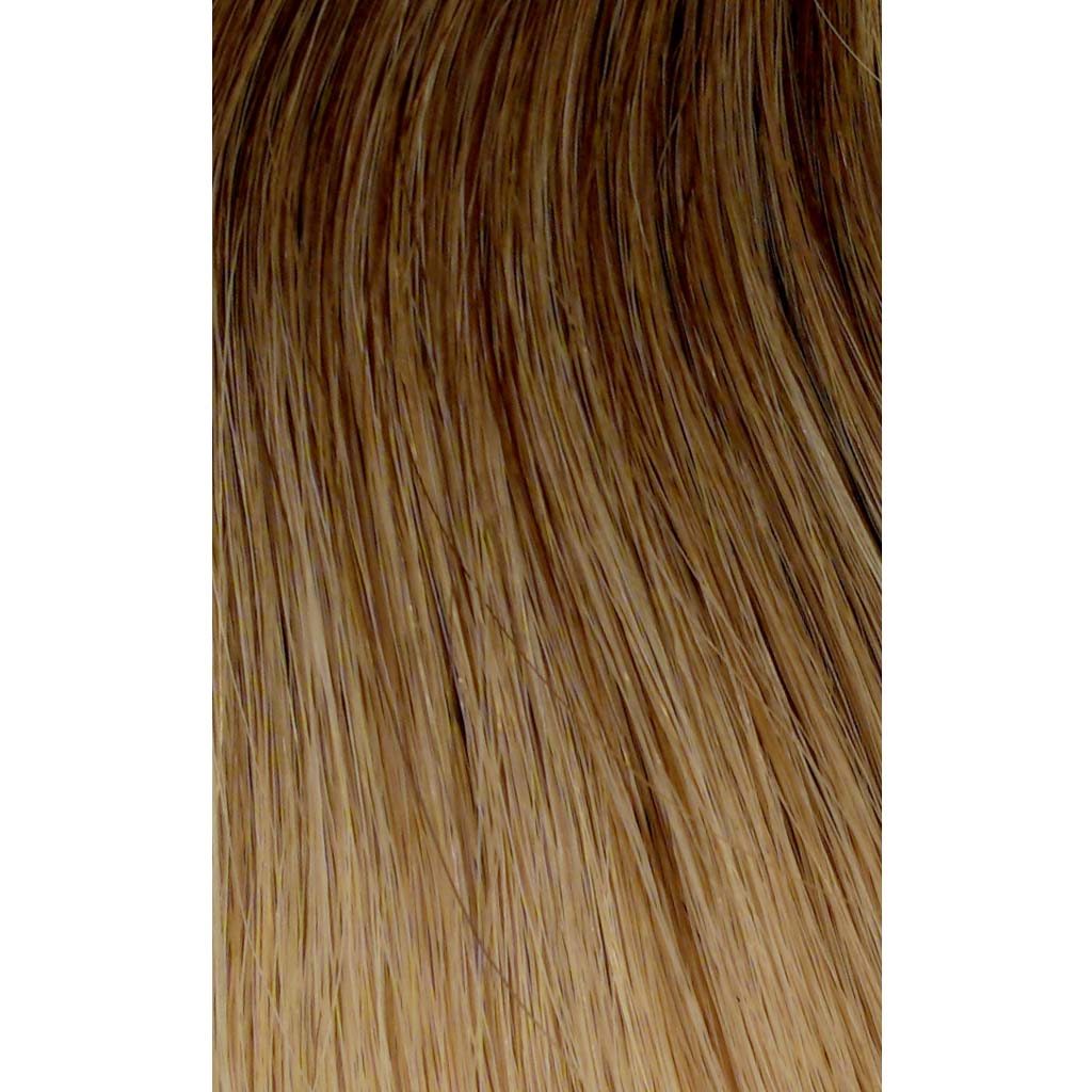 #4/27-Dark Brown/Honey Blonde Rooted Hand-Tied Wefts Hair Extensions Double Drawn - Hairlaya