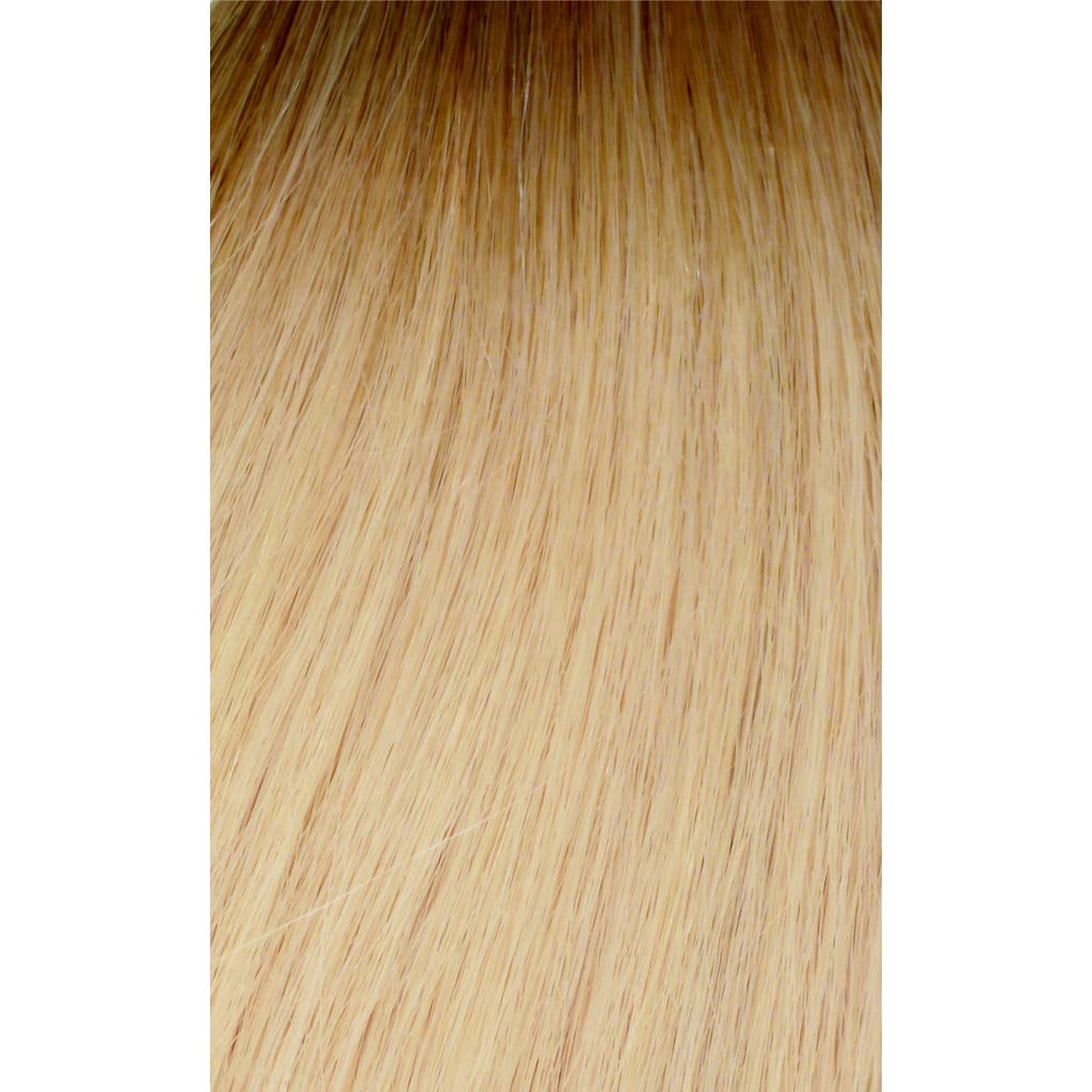 #6/613-Medium Brown/Blonde Rooted Hand-Tied Wefts Hair Extensions Double Drawn - Hairlaya
