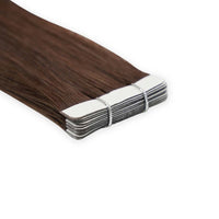 Darkest Brown (#2) Straight Tape-In Hair Extensions Double Drawn Detail
