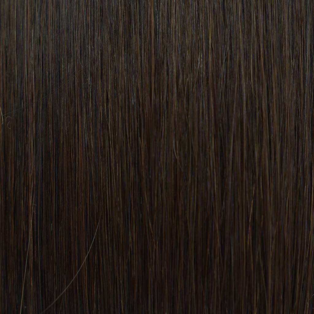 Darkest Brown (#2) Straight Tape-In Hair Extensions Double Drawn Color